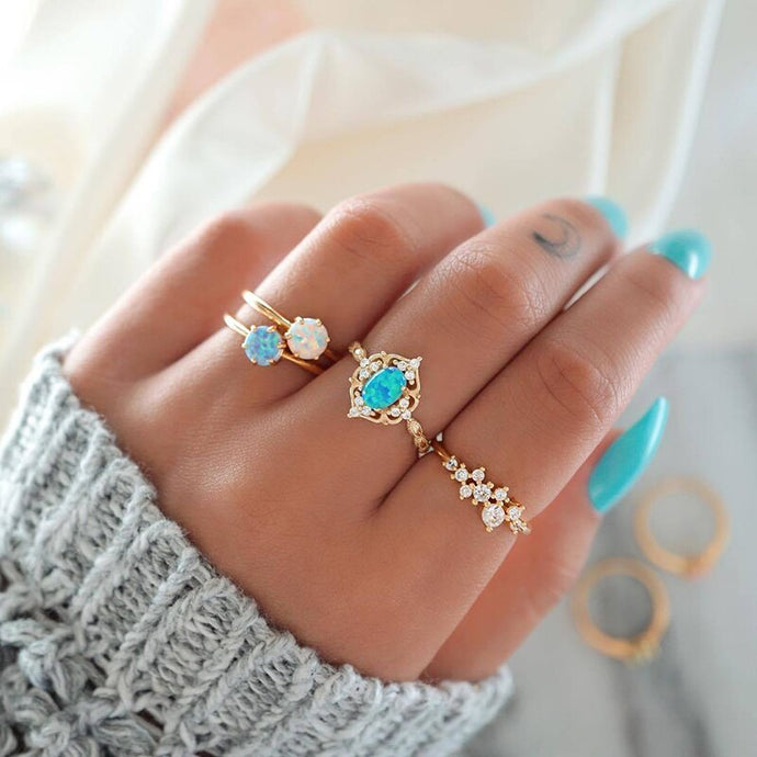Colorful Opal Stackable Ring