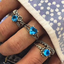 Load image into Gallery viewer, Bohemian Flower Heart Knuckle Rings Set